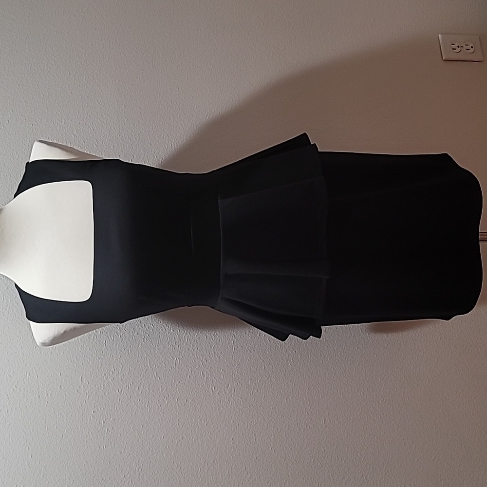 CASUAL COUTURE PARTY LOOK QUIET LUXURY 80'S INSPIRED PEPLUM MINI LBD LADY LARGE - Picture 12 of 12